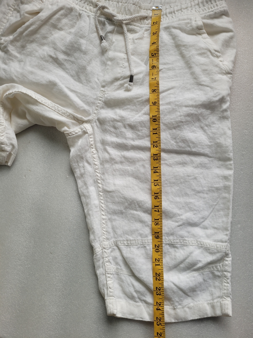 100% Linen Bermuda Shorts Oyster White Size 36 Fits XXL - Picture 15 of 15